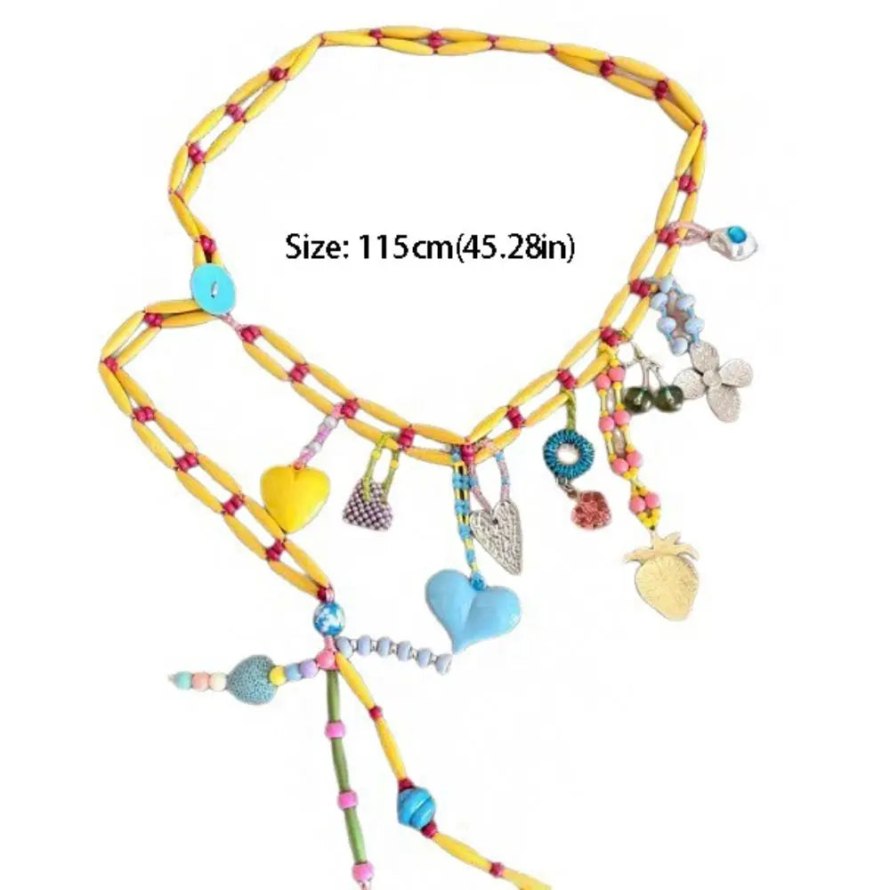 Y2K Colorful Beaded Waist Chain – Kawaii Bohemian Body Jewelry Body Chain Jewelry Axl