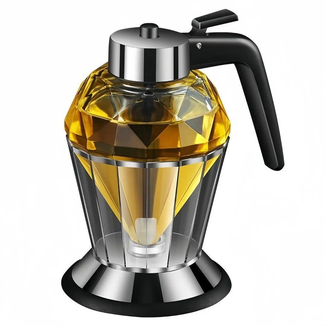 Diamond Glass Oil Dispenser – Leak-Proof Press Pour Bottle Oil Dispenser Bottle Axl 200ml