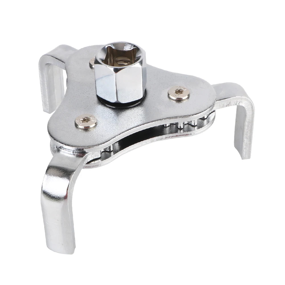 Adjustable Oil Filter Wrench 2.5"–4.5" | 3-Jaw Removal Tool Oil Filter Wrench Axl Silver