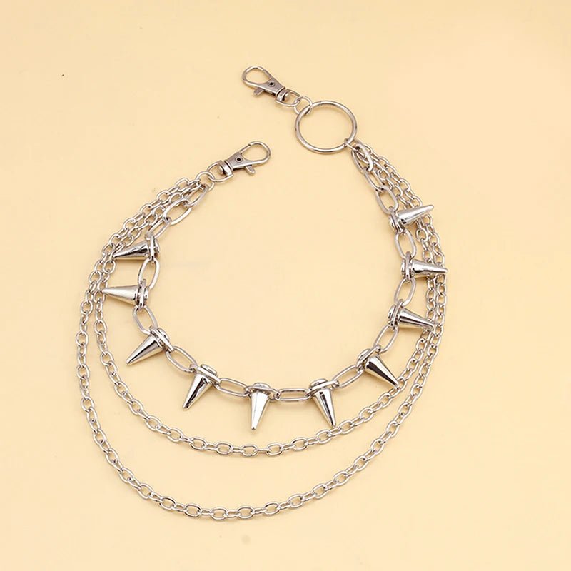 Hip-Hop Punk Metal Rivet Pants Chain – Unisex Waist Chain Waist Chain Jewelry Axl