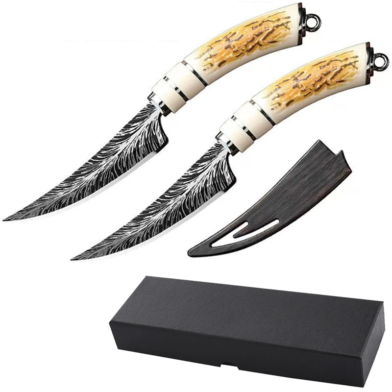 Damascus Steel Boning Knife – Sharp Blade, Sheath & Gift Box Boning Knife Axl 2pcs