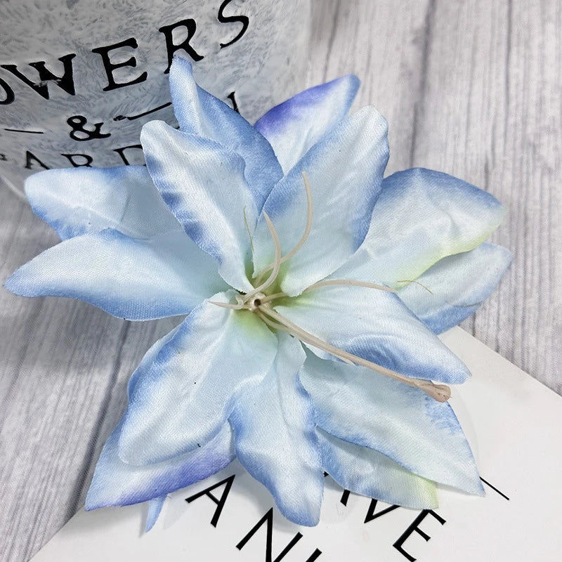 Silk Lily Artificial Flowers 20/40 Pcs – Wedding & Home Décor Artificial Silk Flowers Axl SKY BLUE 20 PCS