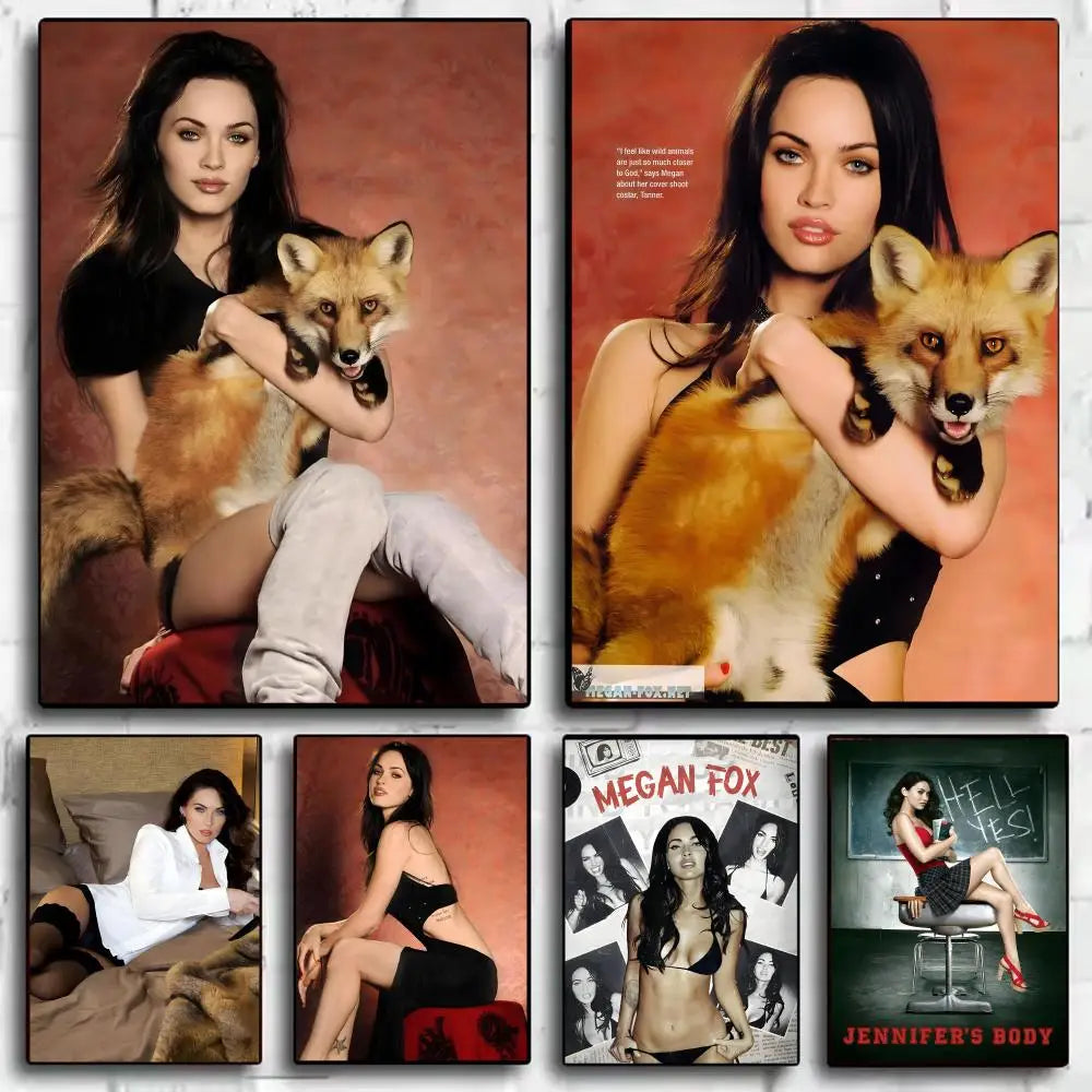 Megan Fox Self-Adhesive HD Poster Sticker | Modern Wall Art Wall Art Sticker Axl