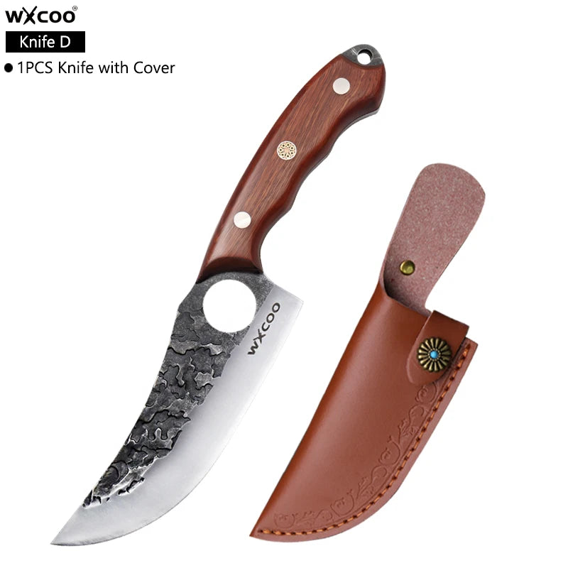 WXCOO Forged Boning Knife – Stainless Steel Butcher Knife Boning Knife Axl Knife D