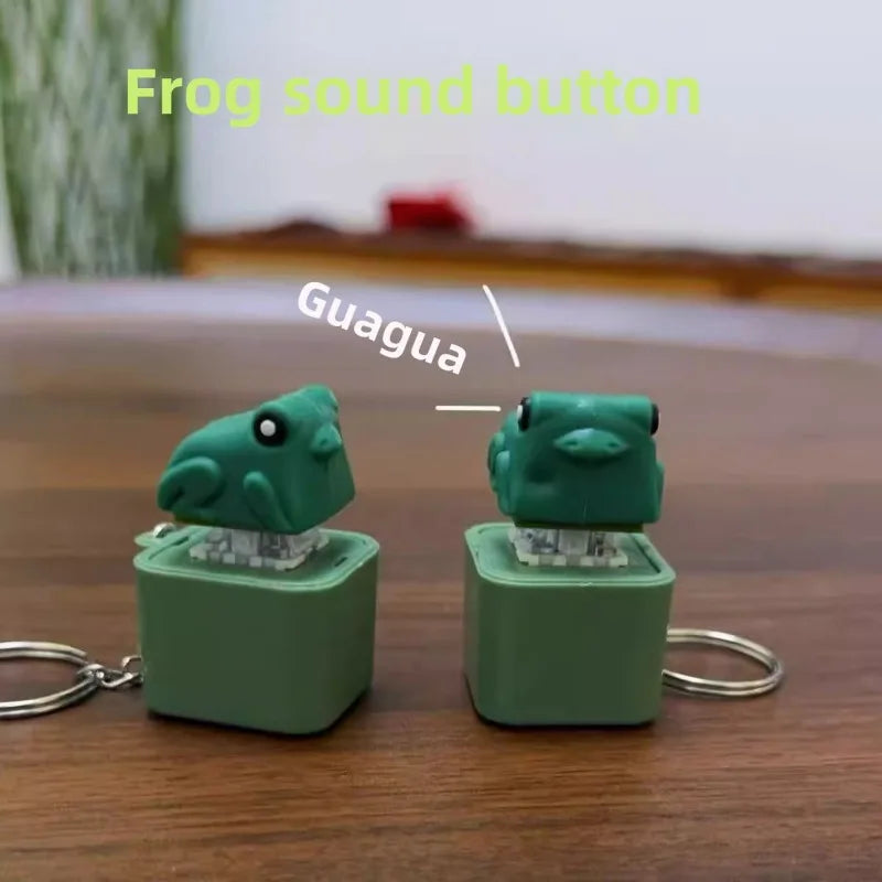 Duck & Frog Fidget Clicker Keychain Toy with LED Light Fidget Clicker Toy Axl
