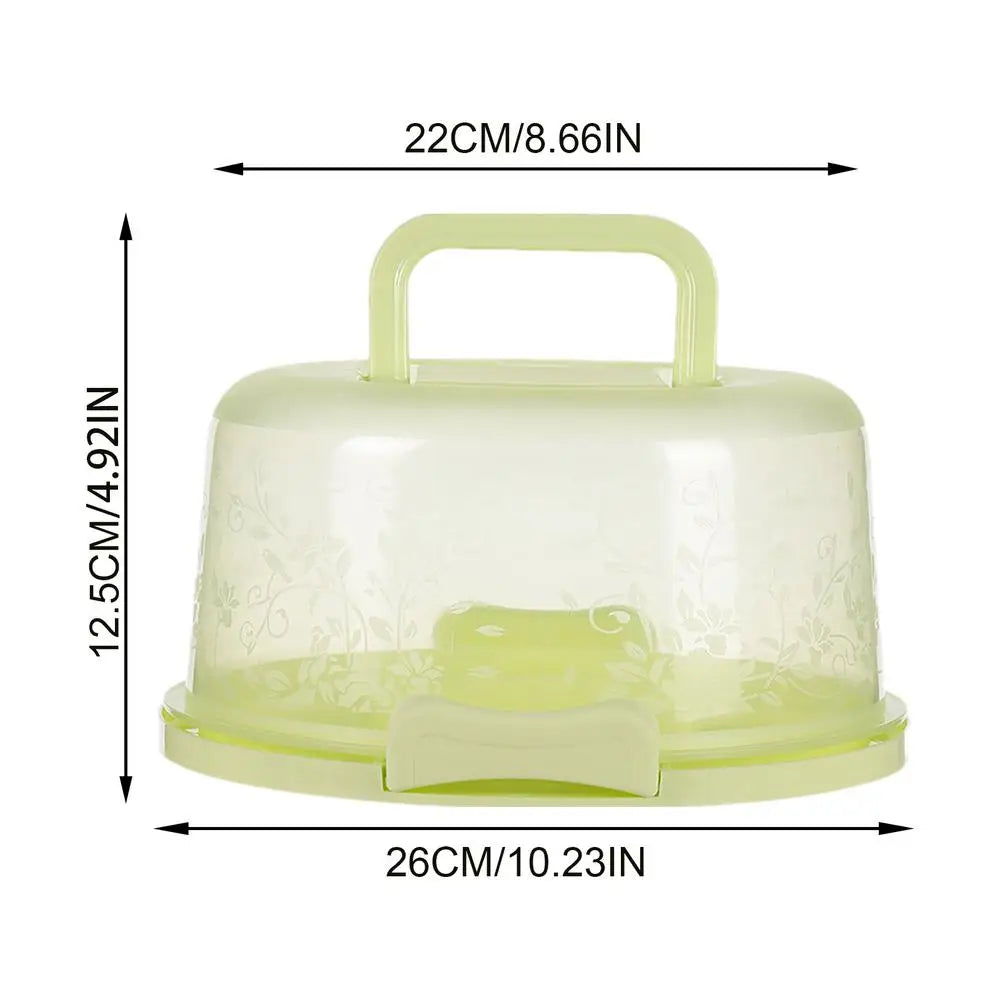 Portable Airtight Cake Carrier Box with Handle & Clear Lid Cake Carrier Box Axl Green