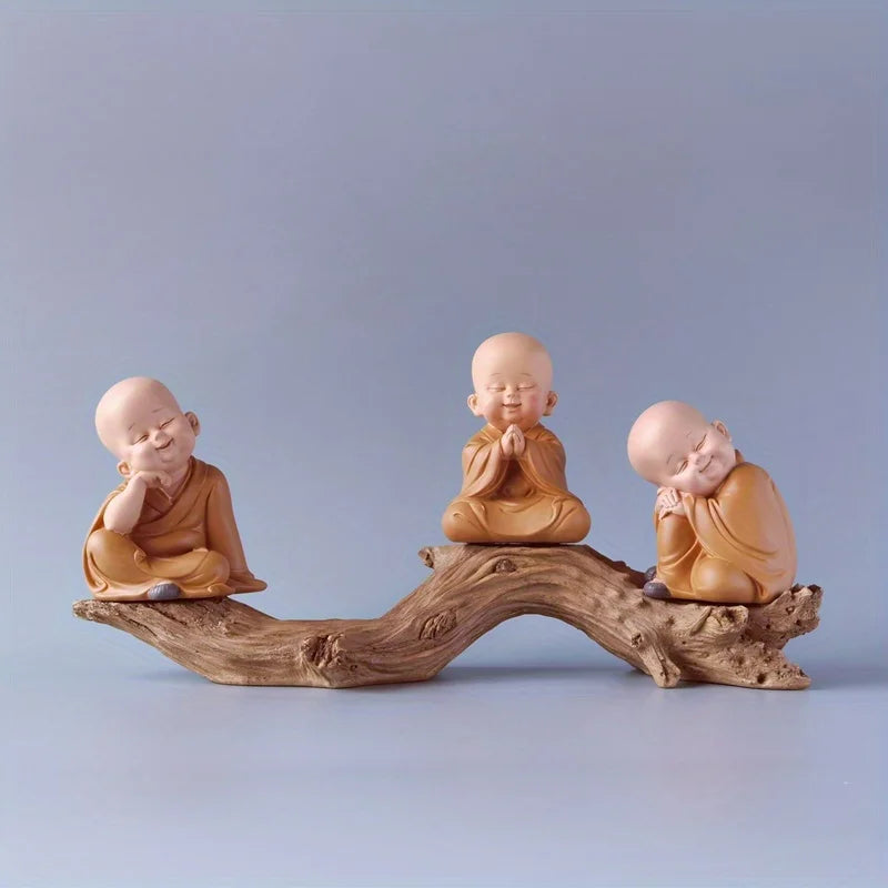 Resin Little Monk Mini Statue – Handmade Home Decor Gift Decorative Figurine Axl
