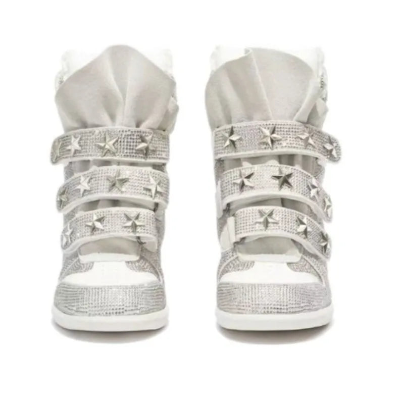 Women's Rhinestone Ankle Boots – Luxury Genuine Leather Platform Ankle Boots Axl