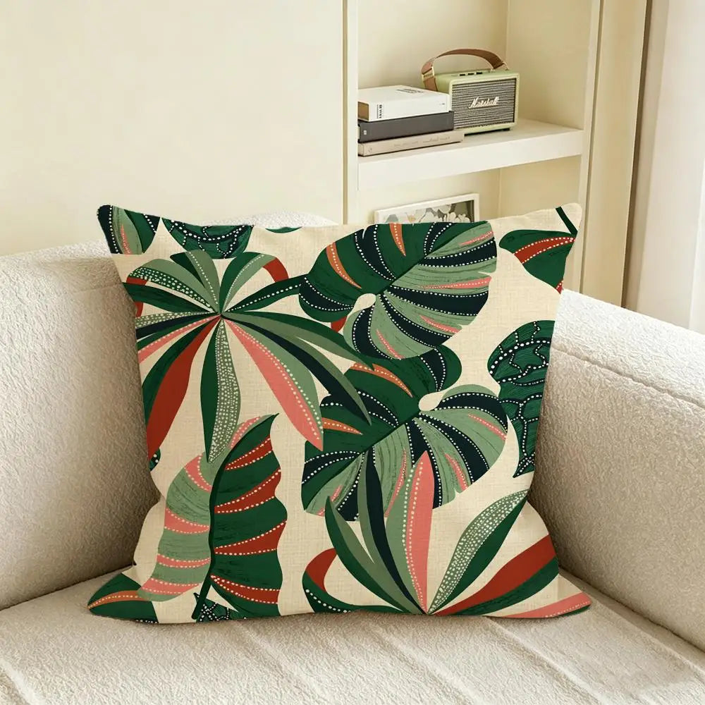 Natural Linen Cushion Cover – Printed Pillowcase for Sofa & Bed Linen Cushion Cover Axl White2 60X60cm