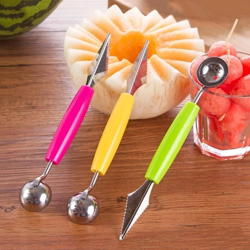 Dual Head Melon Baller & Fruit Carving Scoop Kitchen Tool Melon Baller Scoop Axl