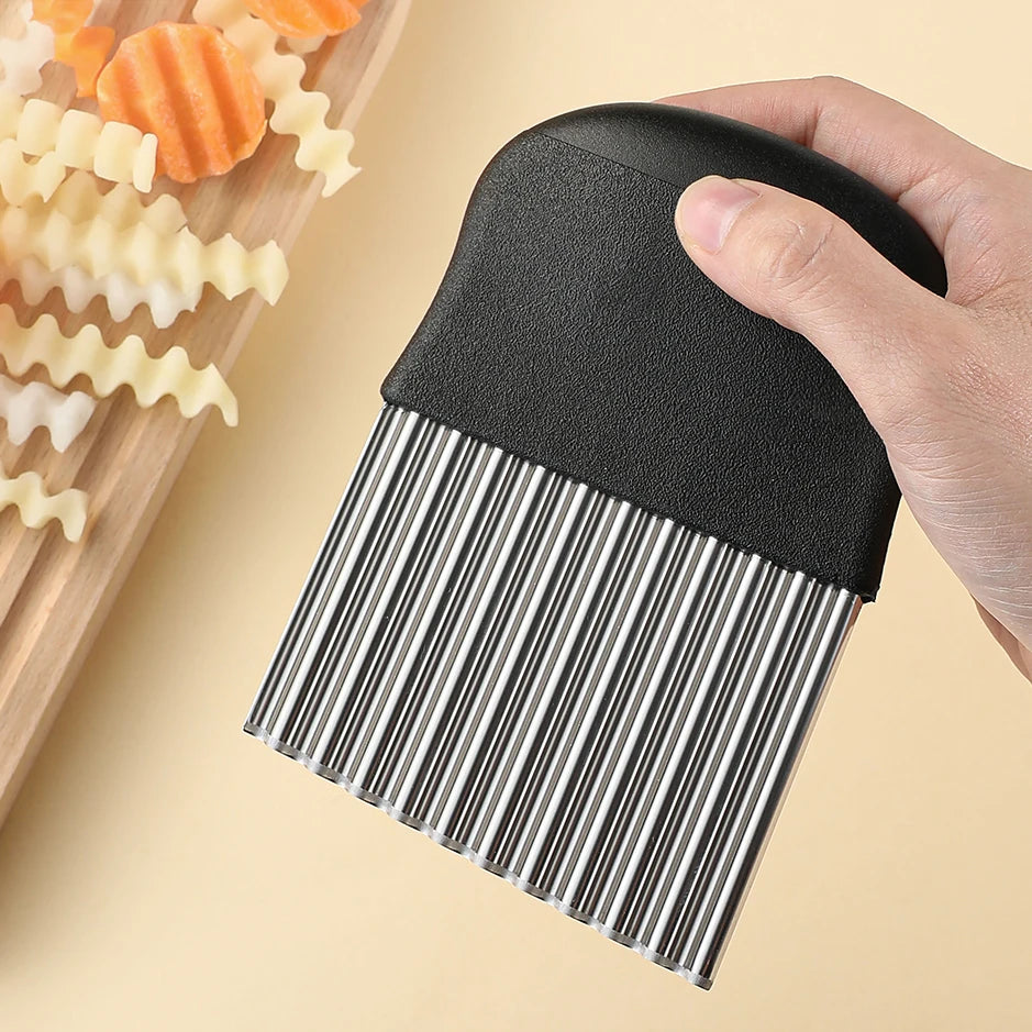 Stainless Steel Wavy Crinkle Cut Knife – Vegetable & Potato Slicer Vegetable Slicer Knife Axl 1pcs 1