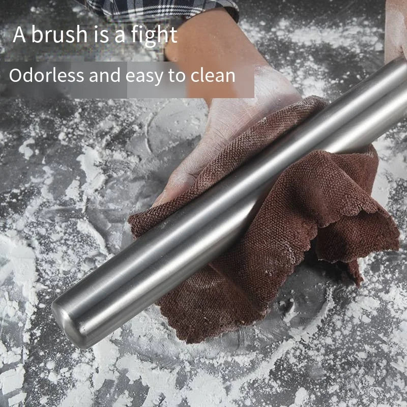 40cm Stainless Steel French Rolling Pin – Dishwasher Safe French Rolling Pin Axl