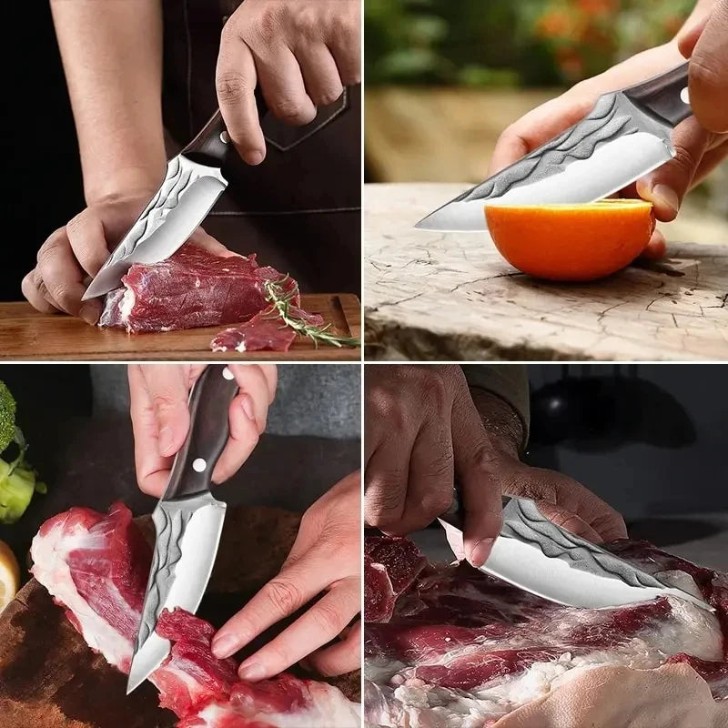 InLeung Stainless Steel Boning Chef Knife – Wooden Handle Kitchen Knife Axl