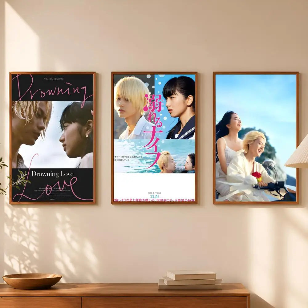Drowning Love Movie Poster – Self-Stick HD Waterproof Wall Art Wall Art Poster Axl