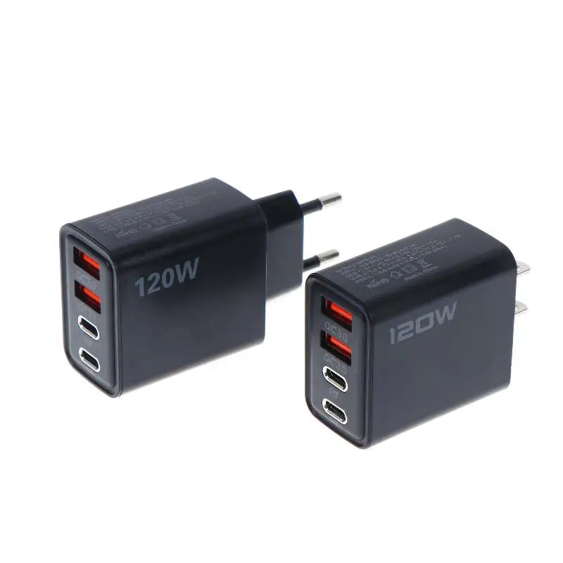 4-Port 120W USB-C Fast Charger – PD & QC3.0 | EU US UK USB Charging Station Axl