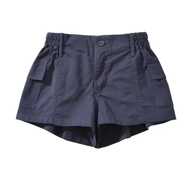 Women's Y2K Cargo Shorts – Low Waist Zipper Pockets Streetwear Women's Cargo Shorts Axl navy blue XL