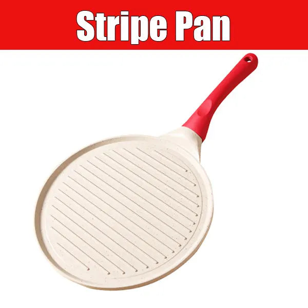 Non-Stick Granite Frying Pan – Skillet, Crepe & Grill Pan Non-Stick Skillet Axl White Stripe Pan