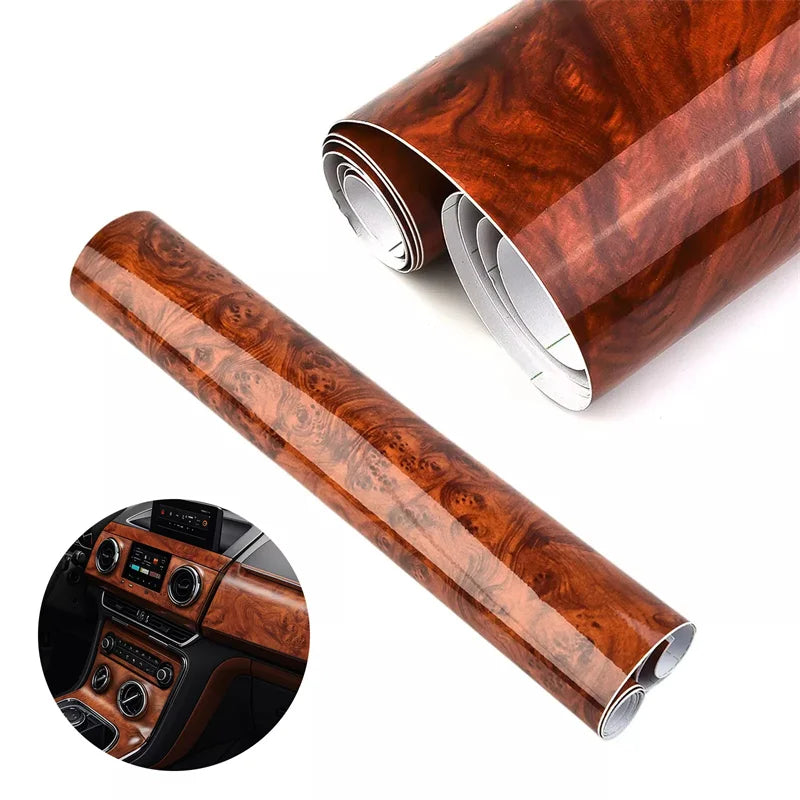 Wood Grain Vinyl Car Interior Wrap – Waterproof DIY Decal Film Car Vinyl Wrap Axl