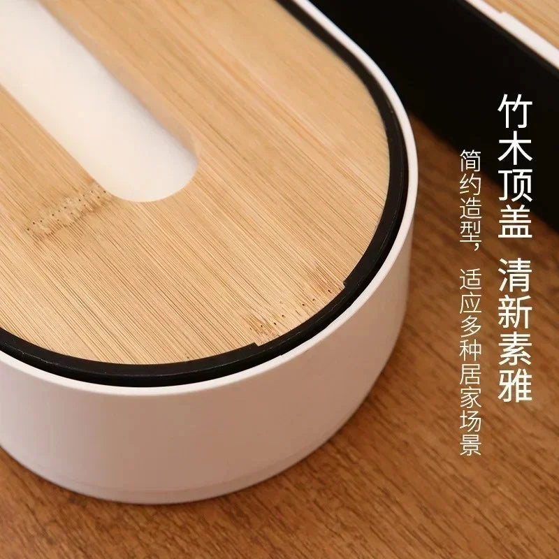 Natural Bamboo Tissue Holder & Napkin Storage Box Napkin Holder Axl