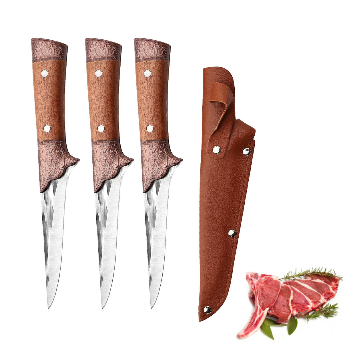 Stainless Steel Boning Knife – BBQ & Kitchen Meat Knife Boning Knife Axl 3pcs A