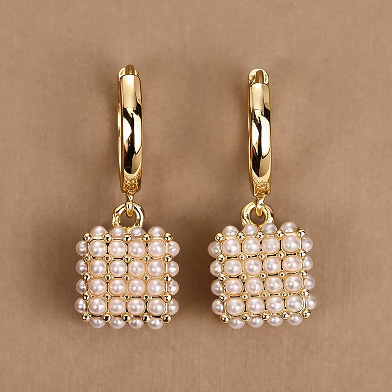 Huitan Imitation Pearl Drop Earrings – Elegant Women's Fashion Pearl Drop Earrings Axl