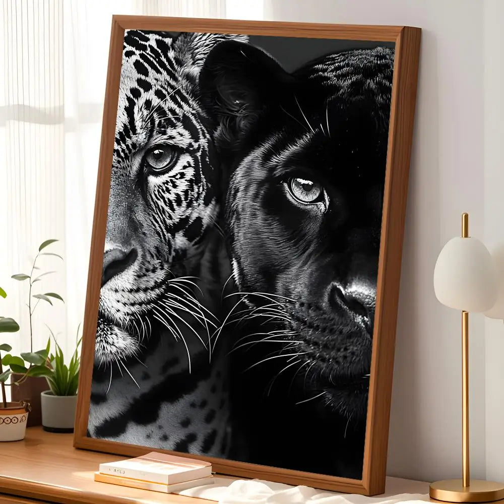 Black & White Leopard Self-Stick Wall Art Poster | Waterproof Wall Art Poster Axl