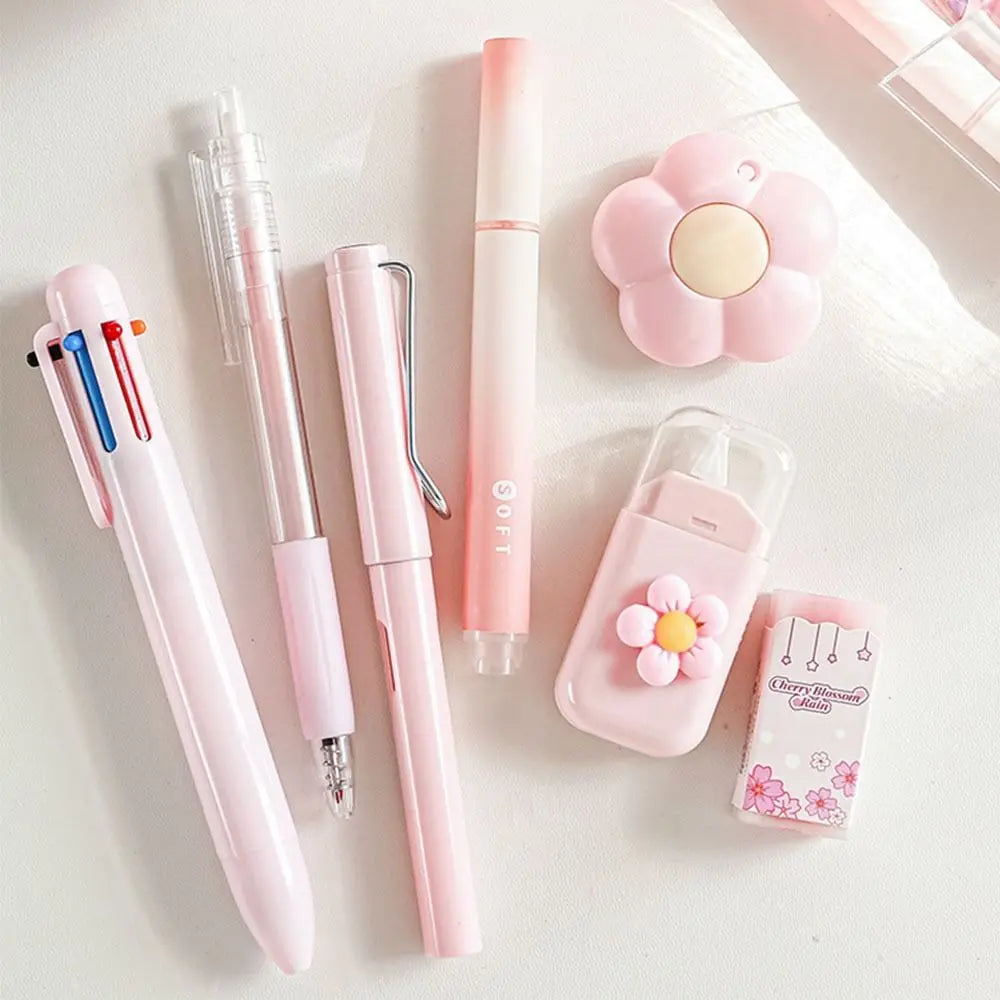 6-Piece Cartoon School Stationery Set – 6 Color Ballpoint Pens School Stationery Set Axl