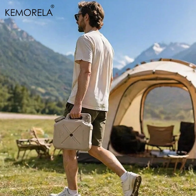 KEMORELA 12L Food-Grade PE Camping Water Storage Bucket Camping Water Bucket Axl
