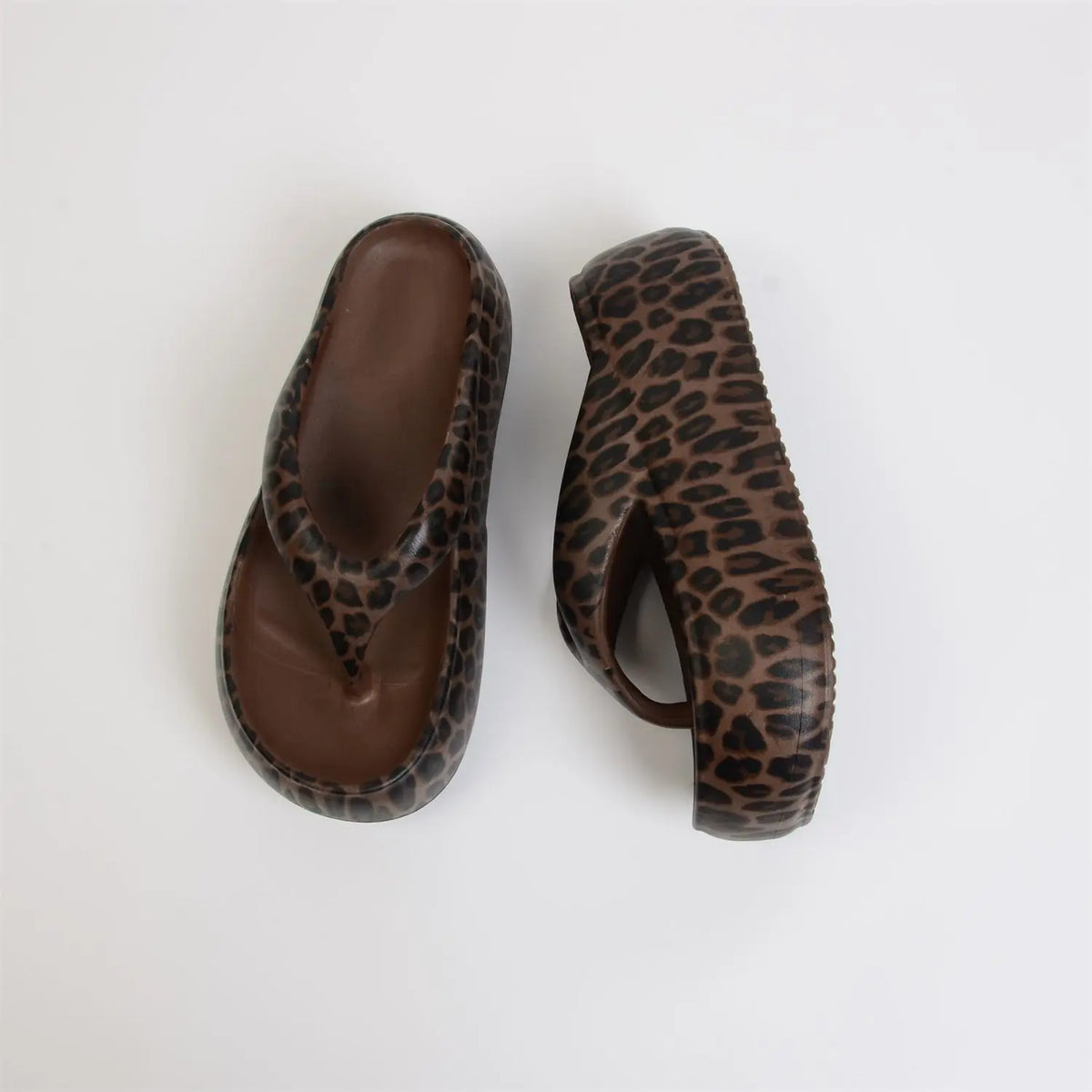 Women's Leopard Platform Slides – Chunky Sole Slippers | Lorilury Platform Slide Slippers Axl