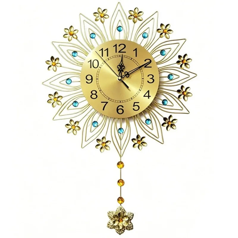 Modern Luxury Sunburst Wall Clock – Silent Gold Minimalist Decorative Wall Clock Axl