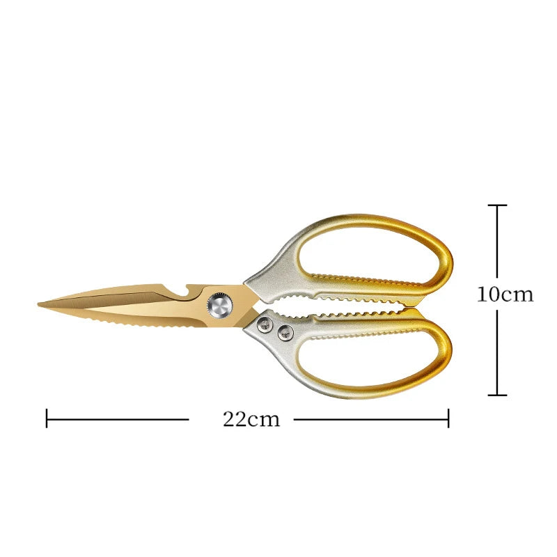 PLYS Gradient Gold Kitchen Scissors – Heavy-Duty Poultry Shears Kitchen Scissors Axl 1pcs M