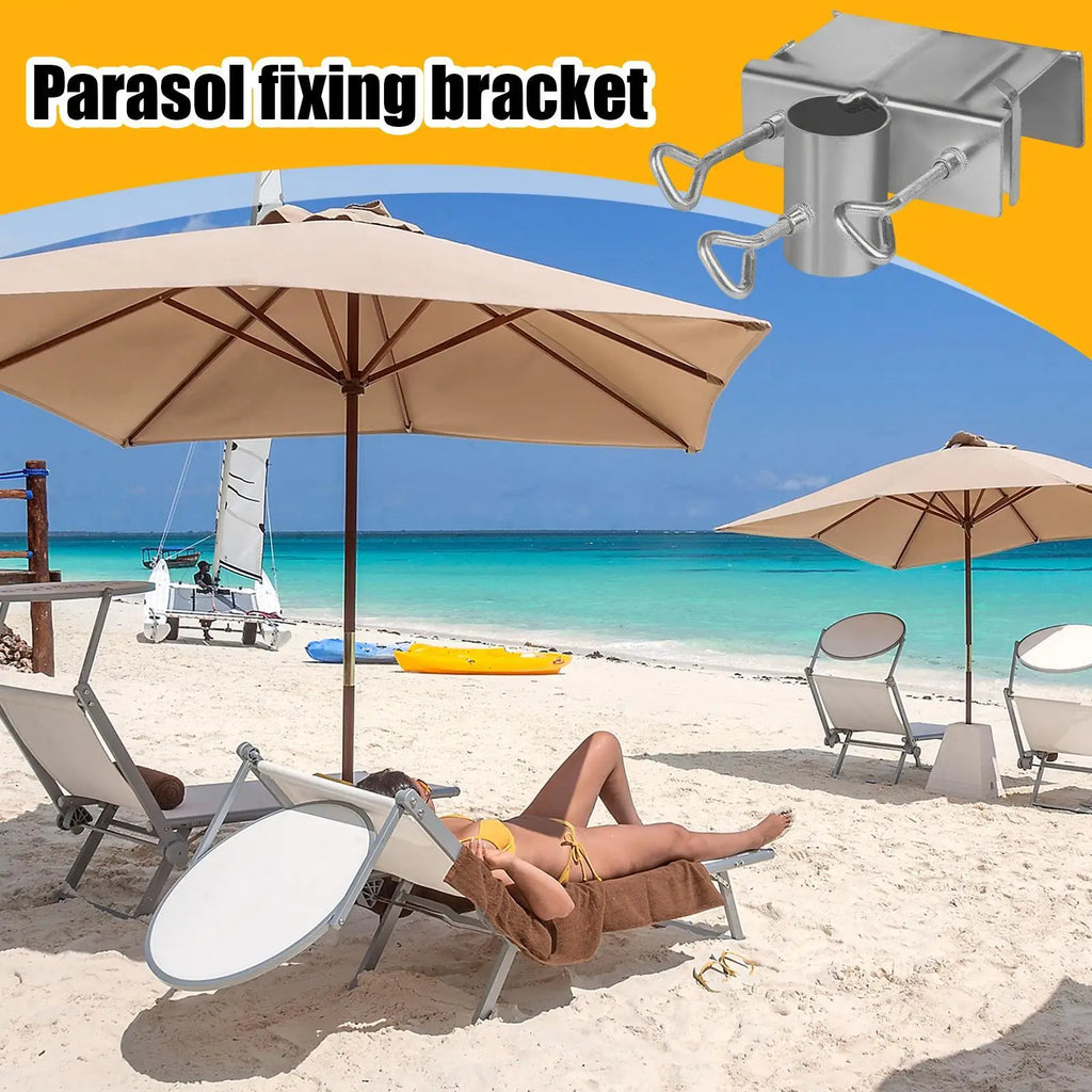 Deck Railing Umbrella Holder – Metal Parasol Clamp Bracket Umbrella Railing Clamp Axl