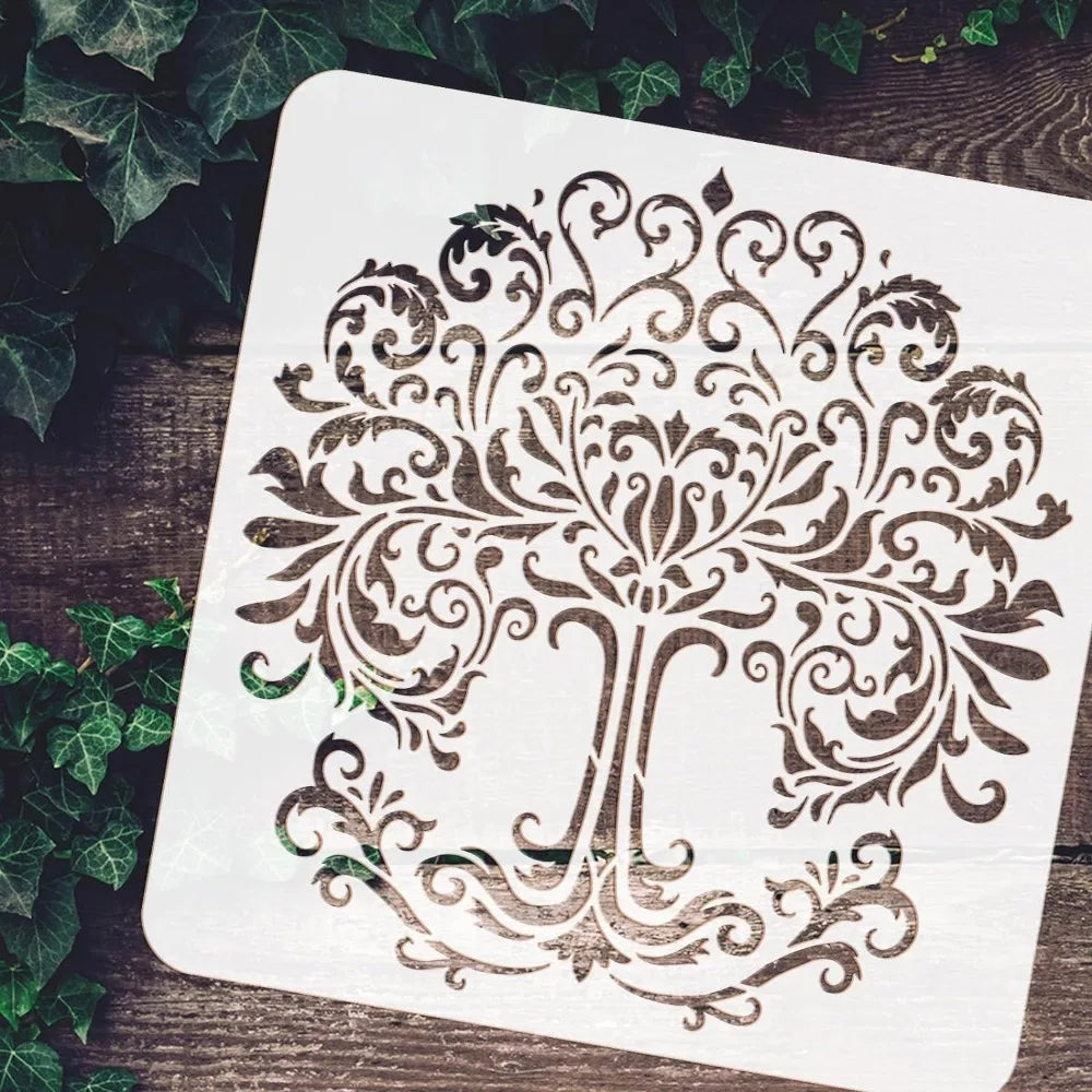 Tree of Life Stencil 11.8" – Reusable Damask DIY Craft Template Craft Stencil Axl