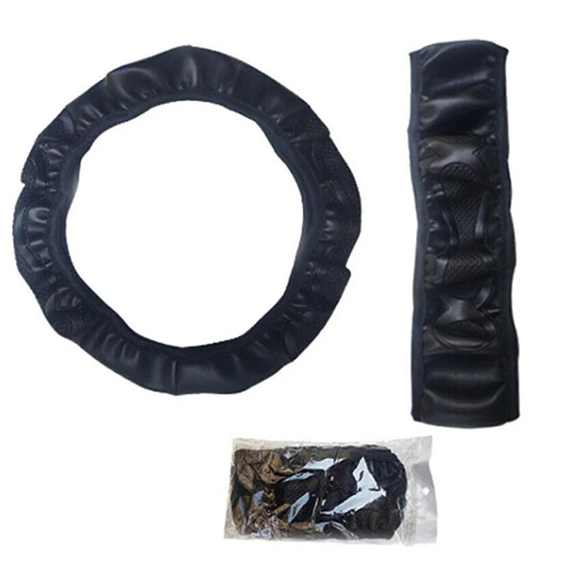 Universal Leather Steering Wheel Cover – Anti-Slip 38cm Steering Wheel Cover Axl