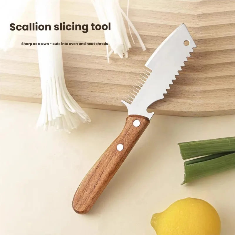 Scallion Slicer Tool – Stainless Steel Multi-Blade Onion Cutter Vegetable Slicer Tool Axl