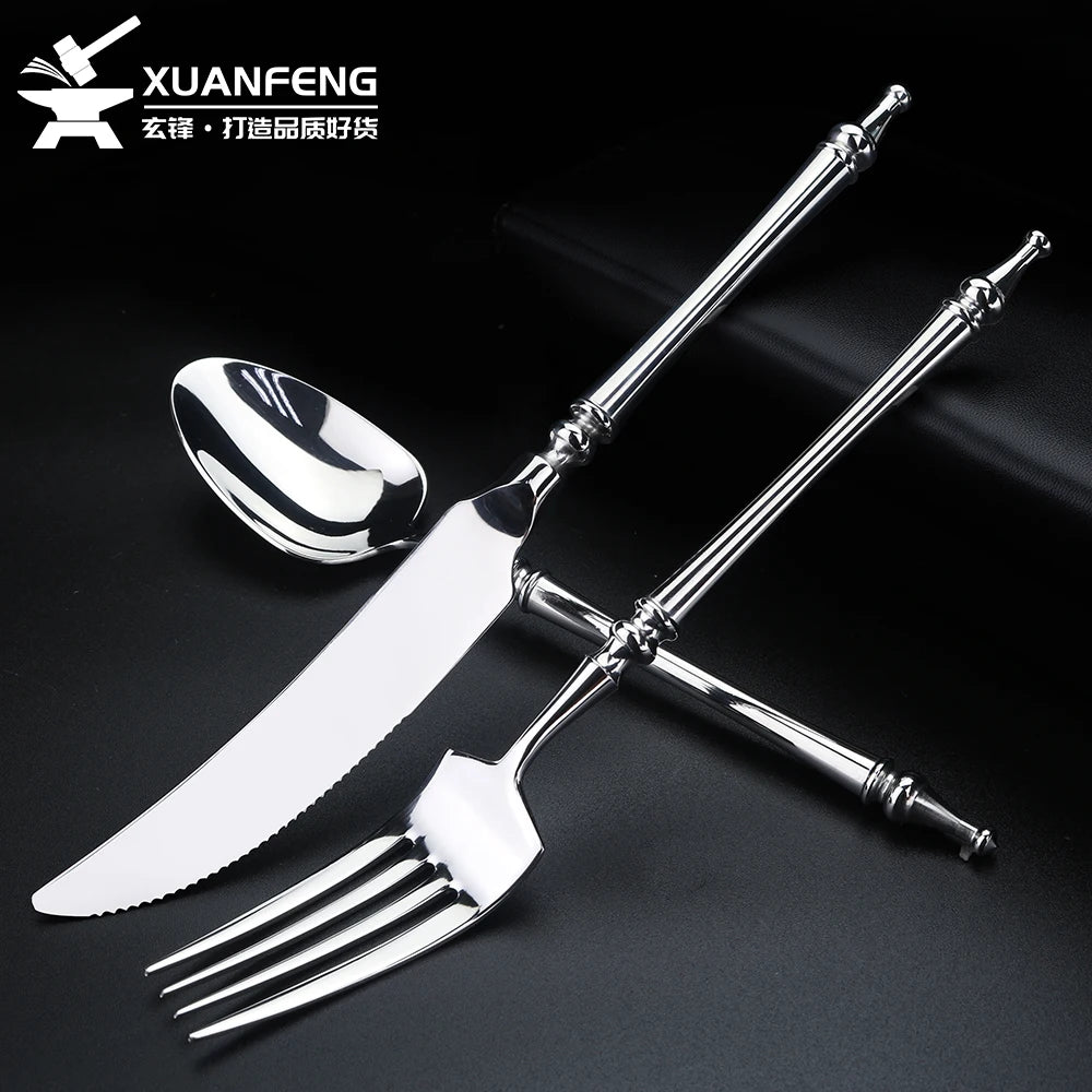 304 Stainless Steel Flatware Set – Steak Knife, Fork & Spoon Stainless Steel Flatware Set Axl