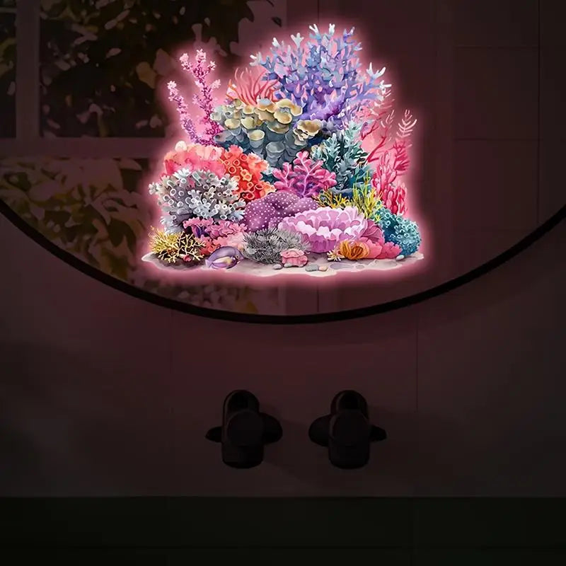 Glow-in-the-Dark Coral Reef Toilet Sticker – Luminous Wall Decal Wall Decal Sticker Axl