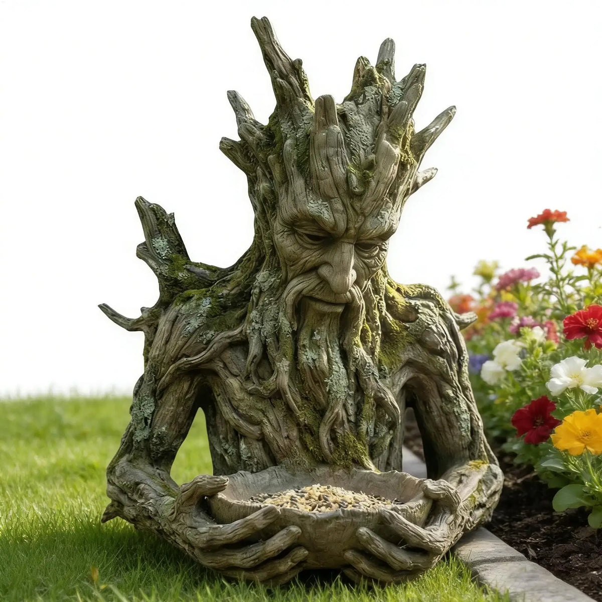 Outdoor Bird Feeder Garden Sculpture – Resin Backyard Art Garden Bird Feeder Axl