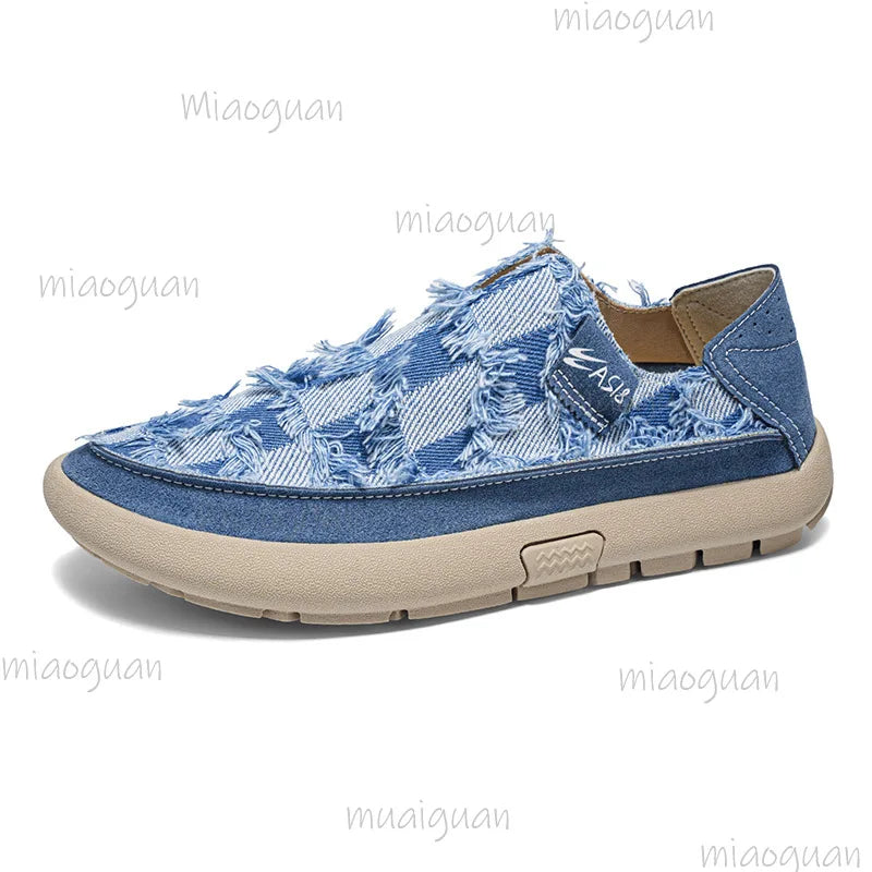 Men's Canvas Slip-On Loafers – Casual Espadrille Flat Shoes Canvas Slip-On Loafers Axl