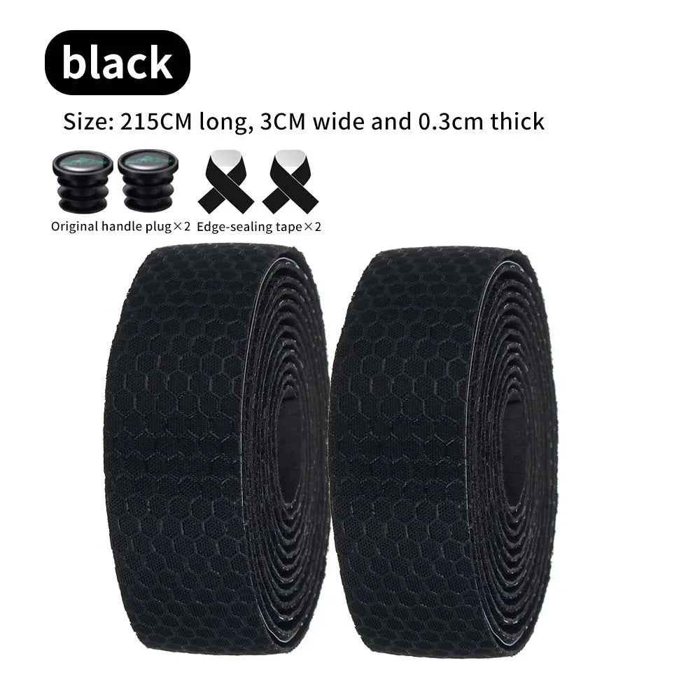 Silicone Road Bike Handlebar Tape – Honeycomb Non-Slip Wrap Handlebar Tape Axl Black
