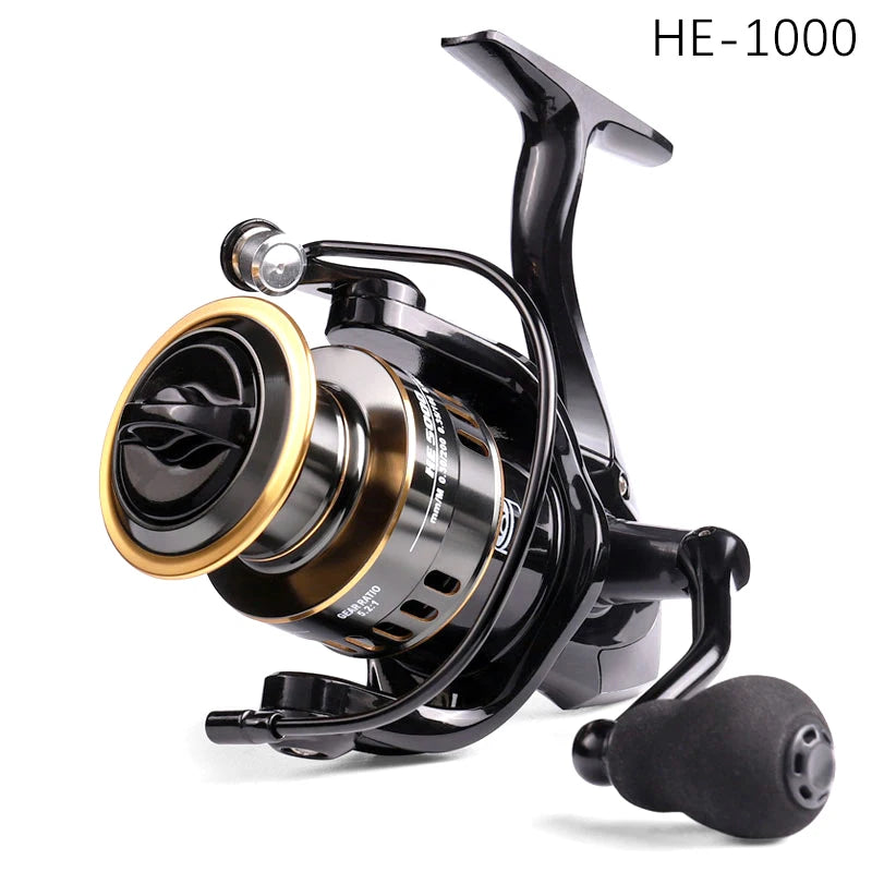Metal Spinning Fishing Reel | Long Cast Bait Casting Sea Reel Spinning Fishing Reel Axl HE1000 black