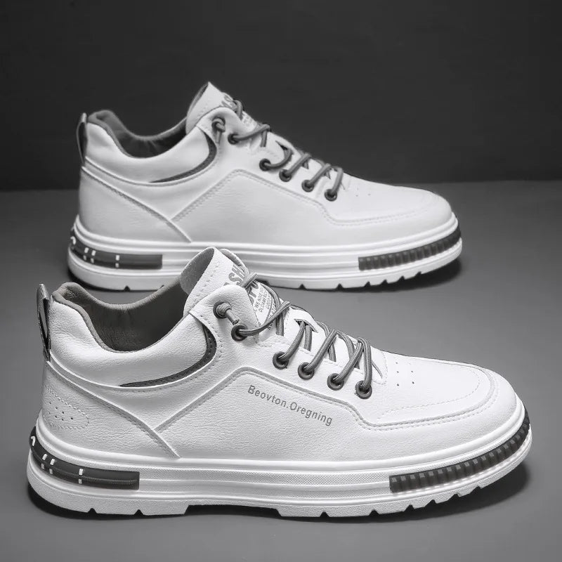 YBQJOO Men's High Top Winter Casual Shoes – Warm Non-Slip Men's Casual Shoes Axl white 43