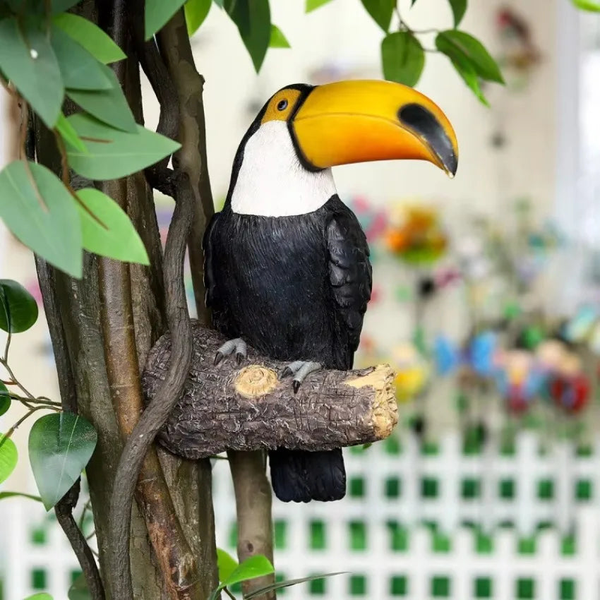 Toucan Bird Figurine – Hanging Resin Garden & Wall Ornament Garden Bird Figurine Axl