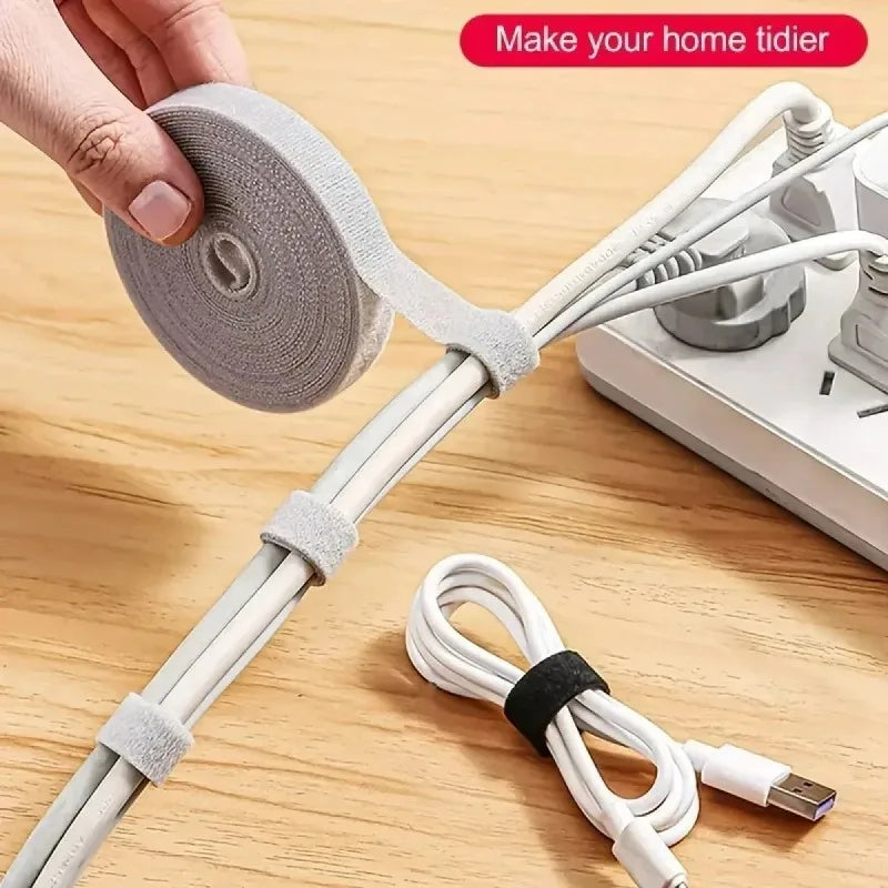 Hook & Loop Cable Ties – USB & Cord Organizer | Grey 1 PC Cable Organizer Ties Axl