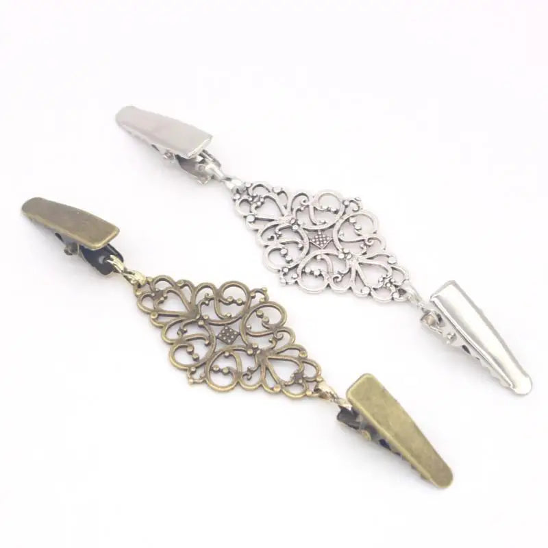Retro Flower Sweater Clips – Cardigan Collar Brooch Fastener Sweater Clip Brooch Axl