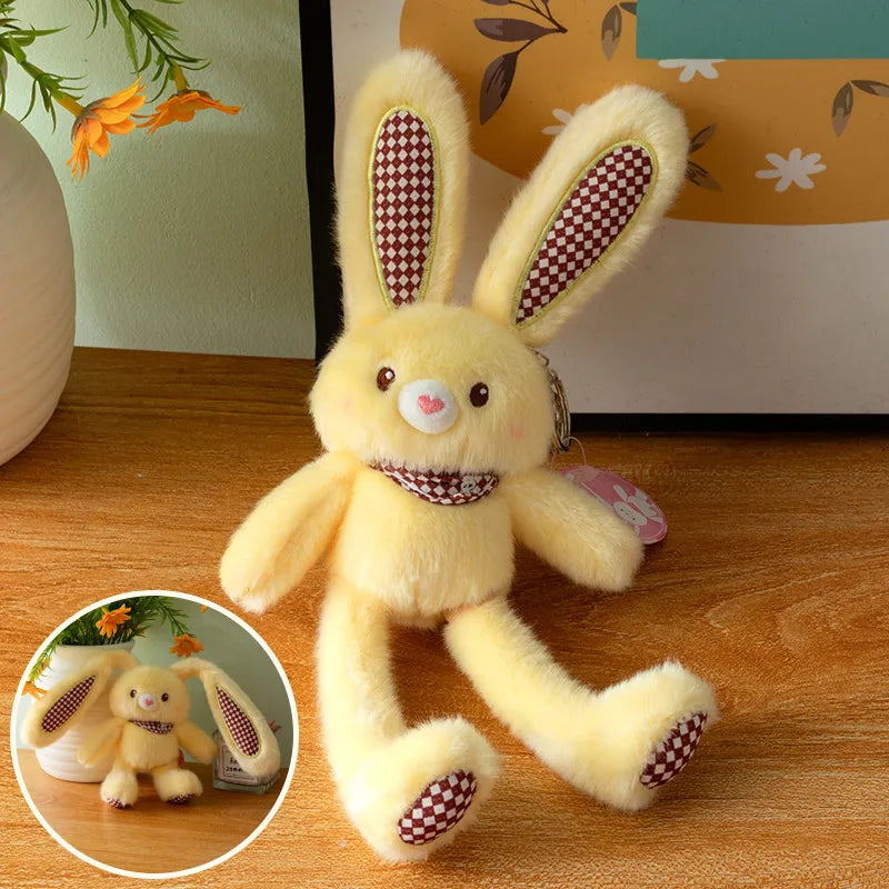 Easter Plush Bunny Keychain – Pullable Ears Rabbit Bag Charm Plush Bag Charm Axl