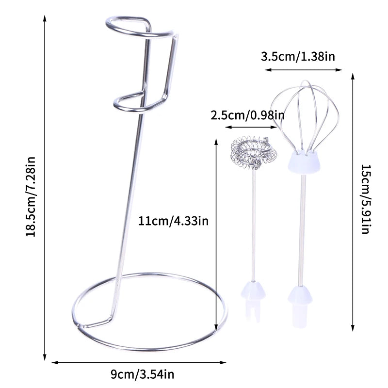 Stainless Steel Milk Frother Stand Holder & Replacement Heads Frother Stand Holder Axl