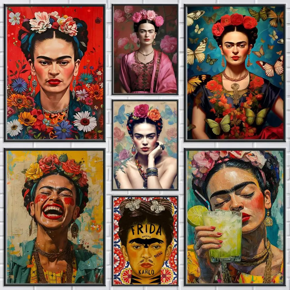 Frida Kahlo Canvas Wall Art – Vintage Unframed Poster Print Canvas Wall Art Axl