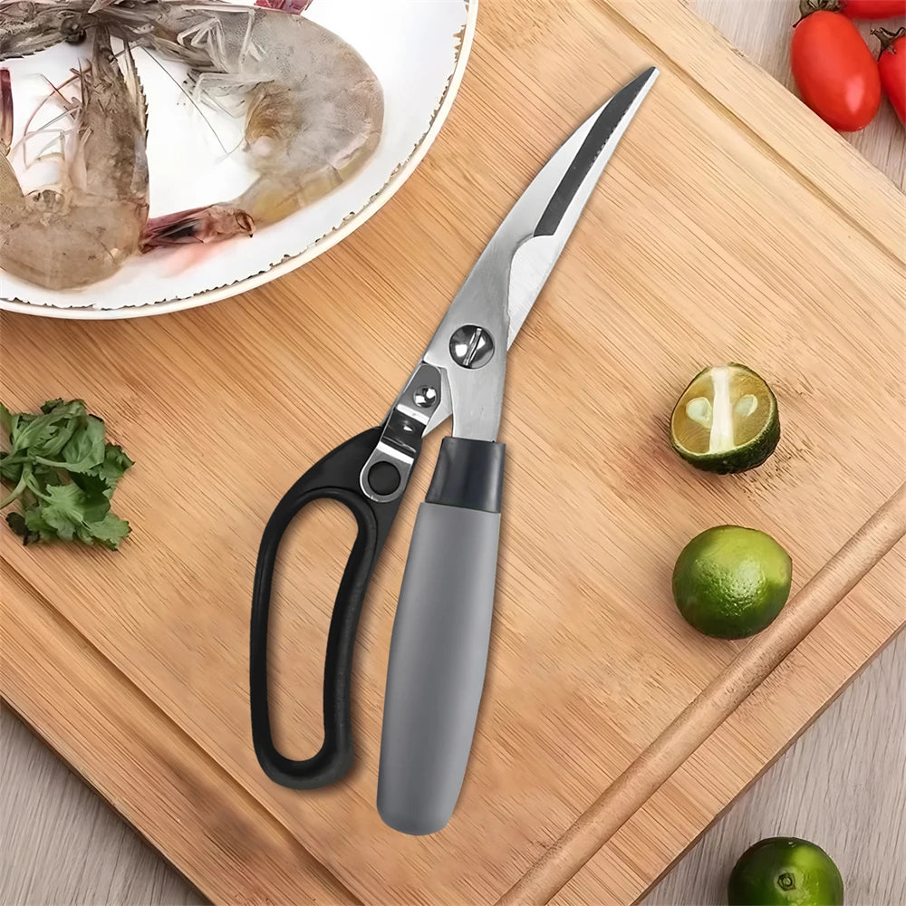 Stainless Steel Kitchen Scissors – BBQ & Food Shears Kitchen Scissors Axl Scissors-Grey