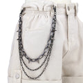 Hip-Hop Punk Metal Rivet Pants Chain – Unisex Waist Chain Waist Chain Jewelry Axl Black